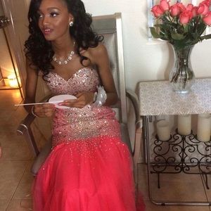 Pink / crystals all over PROM DRESS / GOWN